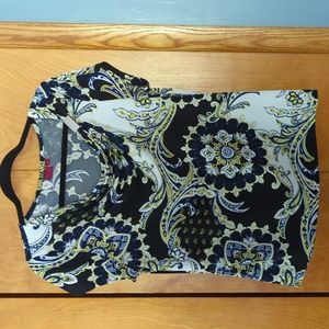 Women's short sleeve paisley print blouse